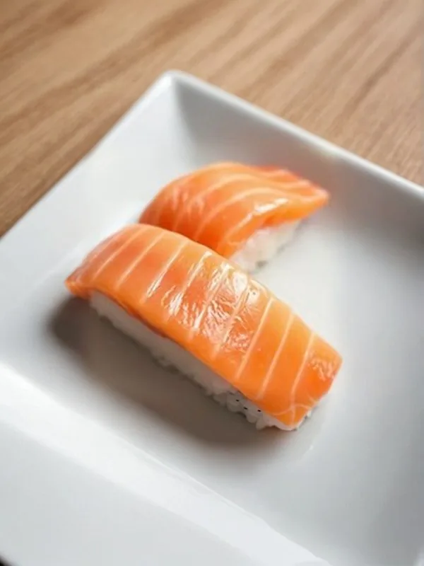 Salmon Sushi at Fifth Avenue Sushi, Calgary