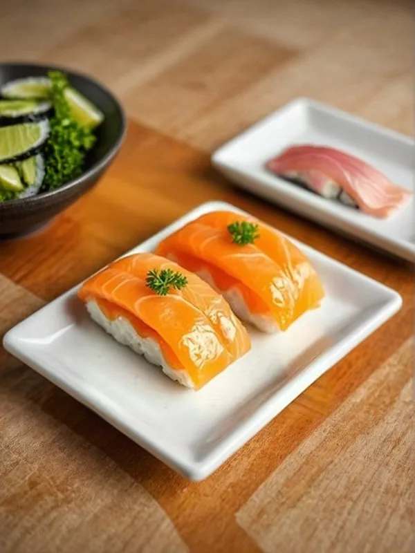 Smoked Salmon Sushi at Fifth Avenue Sushi, Calgary